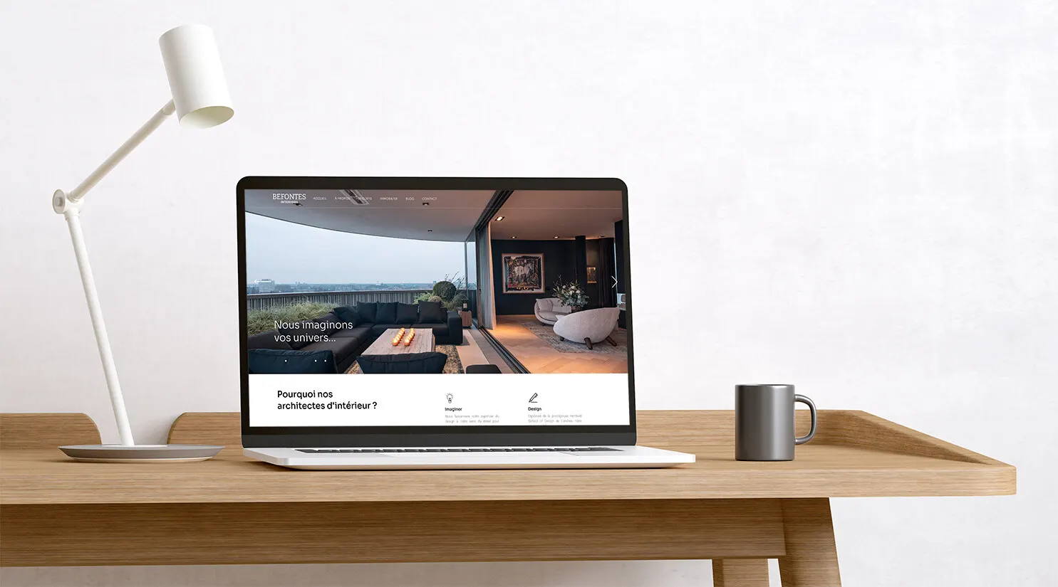 Page d’accueil du site Brenner Fontes sur un ordinateur portable