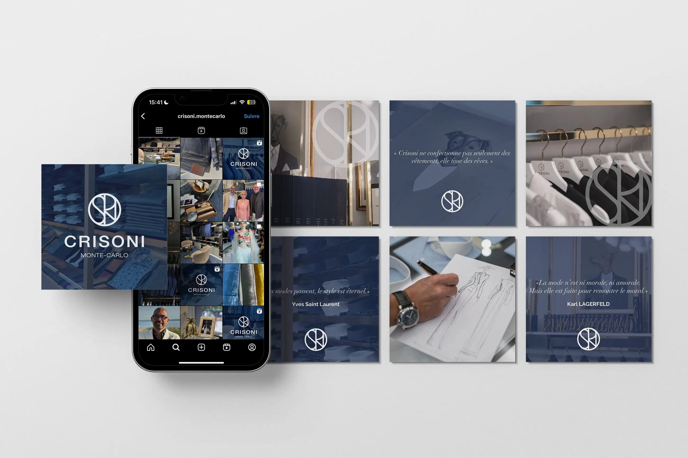 Grille de publications Crisoni et smartphone