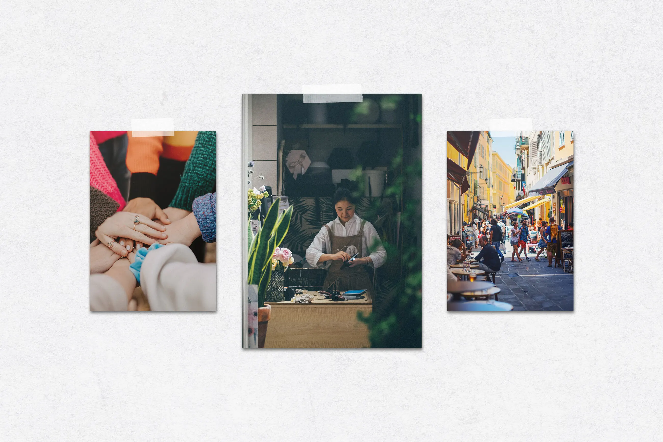 Moodboard de photos de commerçants niçois