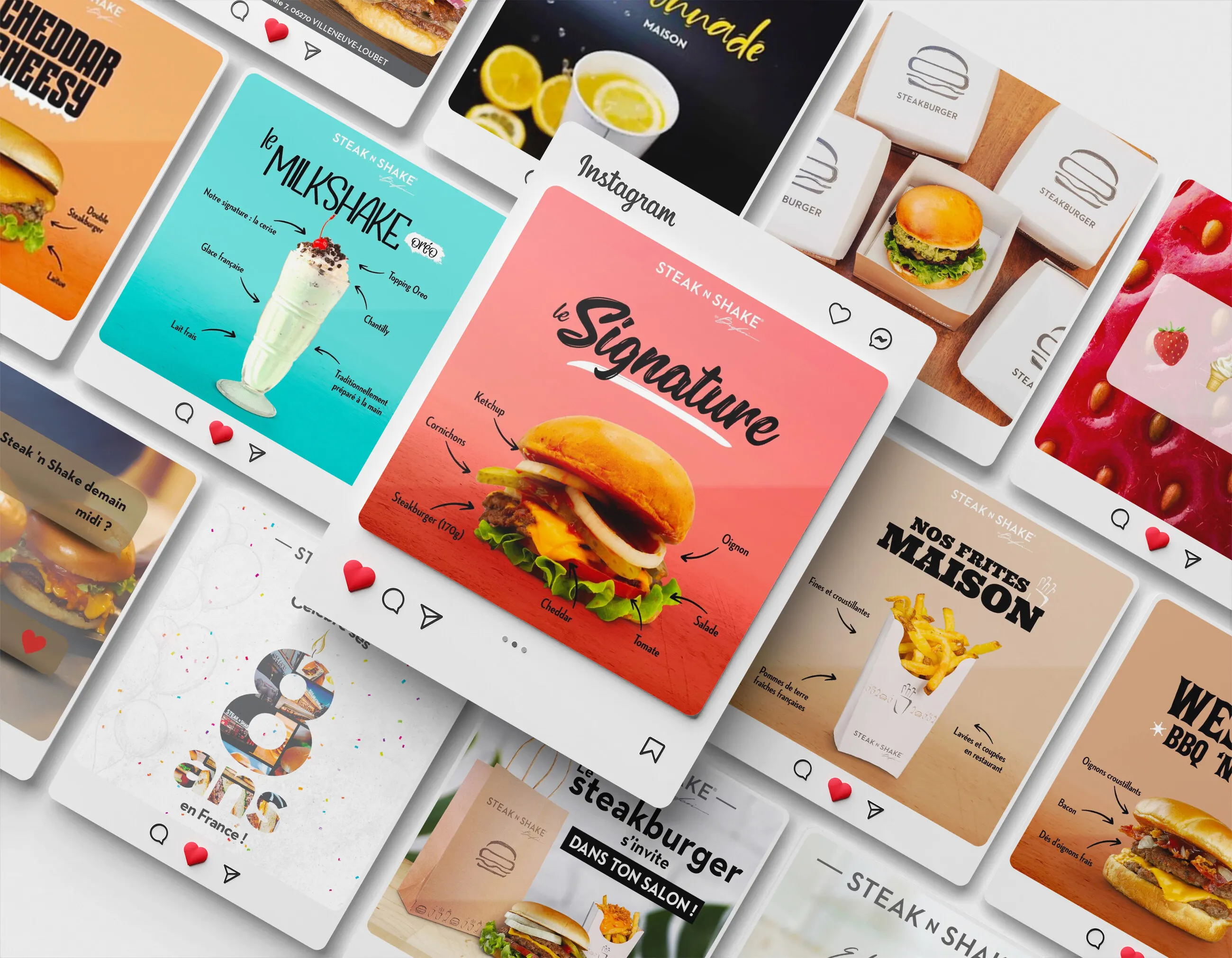 Mosaïque de publications Instagram Steak’n Shake