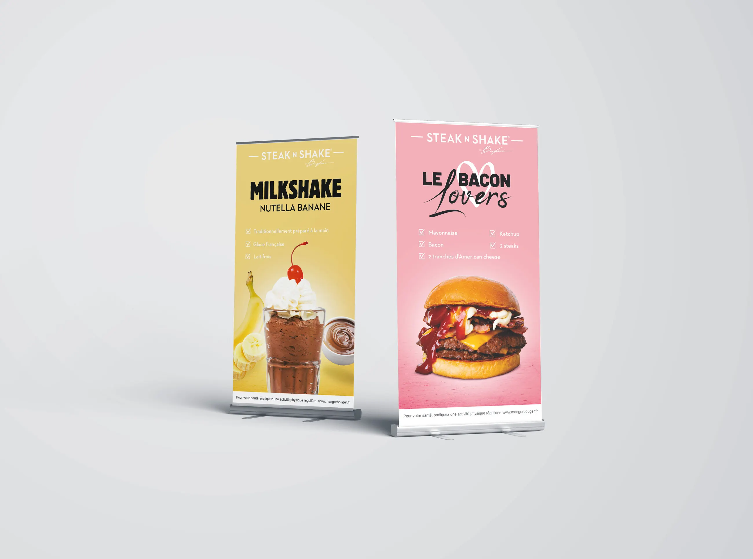 Deux roll-ups Steak’n Shake : milkshake et burger au bacon